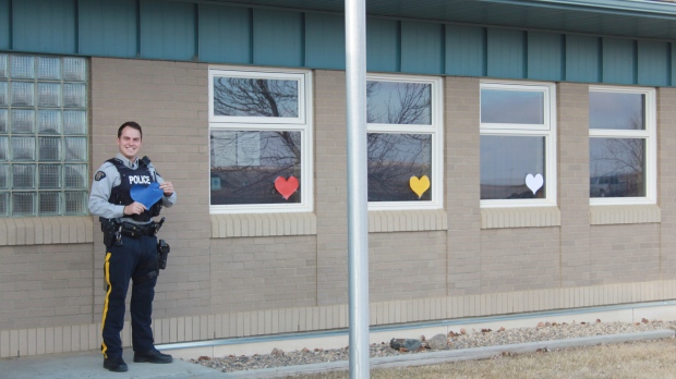Hearts in the window - Craik RCMP