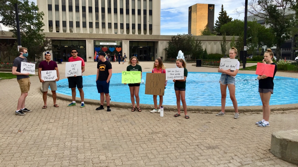 swimmers protest