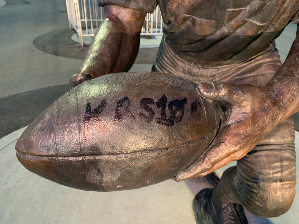 Ron Lancaster statue vandalized