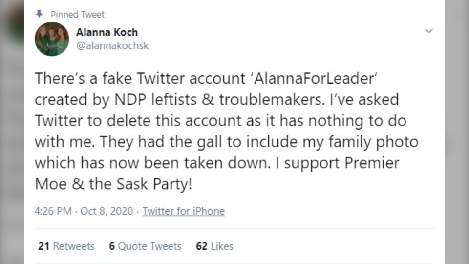 Alanna Koch response to twitter account